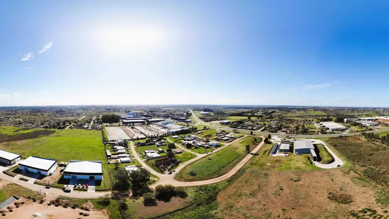 Panorámica 360° · Desde el fondo del predio